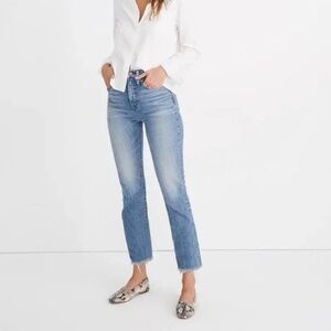 Madewell Jeans Womens 31 The Perfect Vintage Jean High Rise Raw Hem Straight